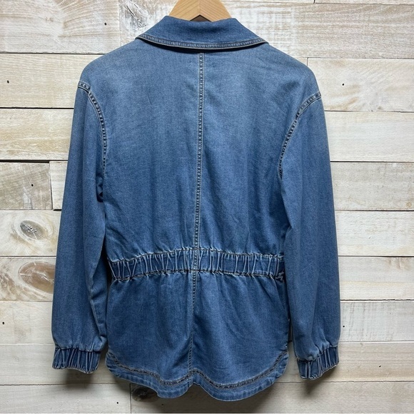 Knox Rose Utility Denim Barn Jacket Blue Long Sleeve Pockets Full Zip Size Small - Picture 6 of 11
